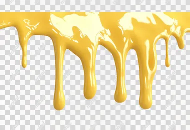 Molten cheese dripping on wall, no shadows, isolated on white background,