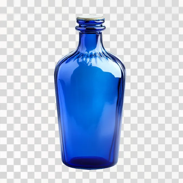 Blue Bottle Isolated on White Background