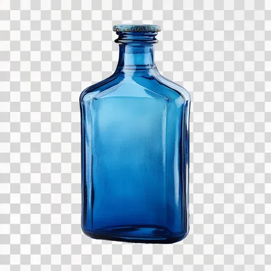 a blue bottle isolated on white background