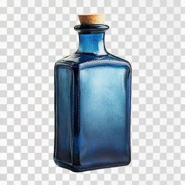a blue bottle isolated on white background