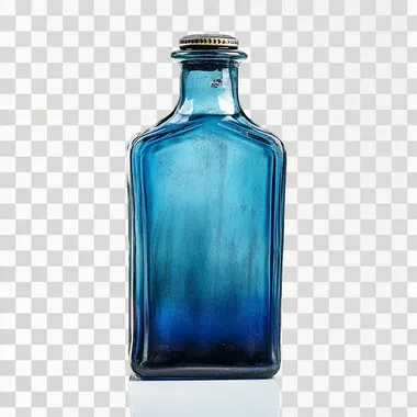 a blue bottle isolated on white background