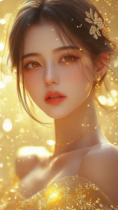 Create a realistic image of a vibrant golden texture resembling a glittering surface, with a rich, warm yellow color scheme. The image should convey a sense of warmth and richness, showcasing the shine and sparkle typical of a gold material.