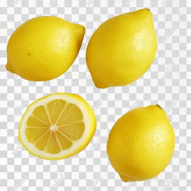 photo of one single lemon on white background