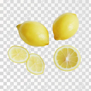 photo of one single lemon on white background