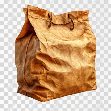 Open Brown paper bag, hyper realistic, white background --s 750