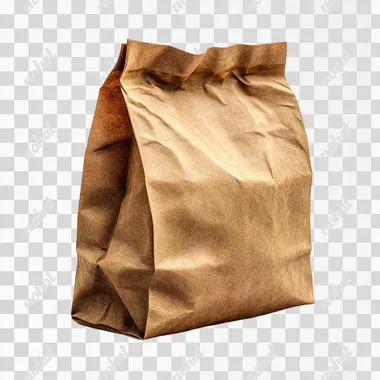 Open Brown paper bag, hyper realistic, white background --s 750