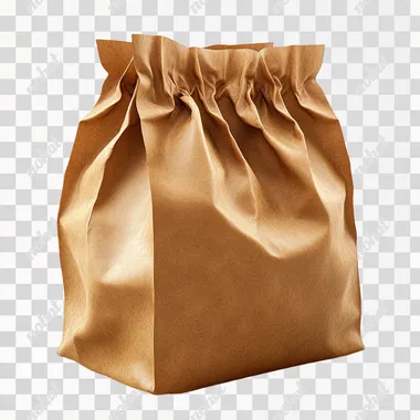 Open Brown paper bag, hyper realistic, white background --s 750