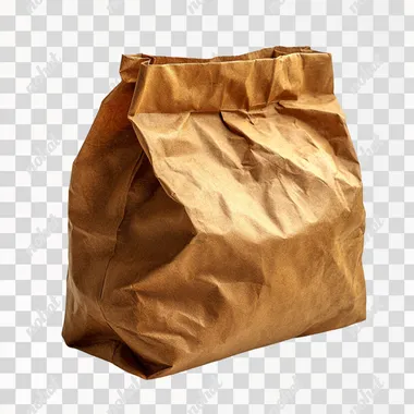 Open Brown paper bag, hyper realistic, white background --s 750