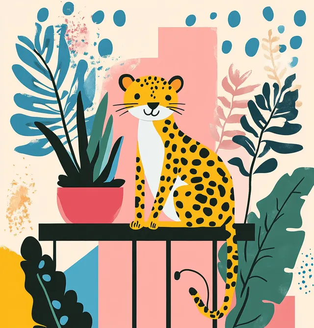 Whimsical Jungle Dreams: A Playful Animal-Themed Blanket Design