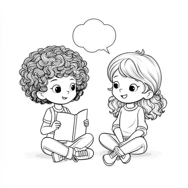 Coloring book for kids. speech. Vector style illustration, outline only. Low detail, bright white background.  shading, greyscale, fill.   dszvhpy