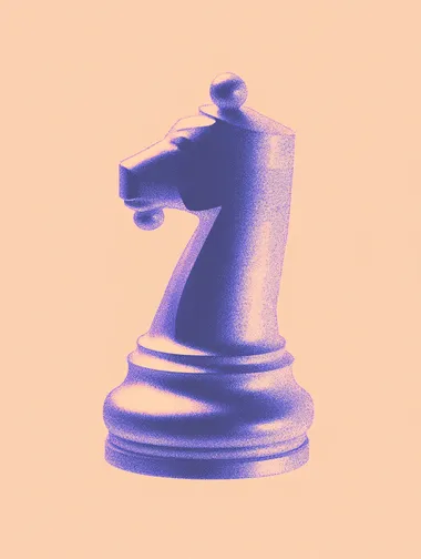 Halftone Illustration. chess figure. grainy. purple and neon green colors   rofile yn6o13g