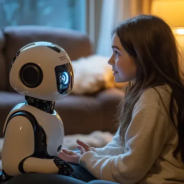 15 year old talking with her new friend AI robot, sony fx30