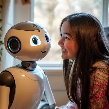 15 year old talking with her new friend AI robot, sony fx30