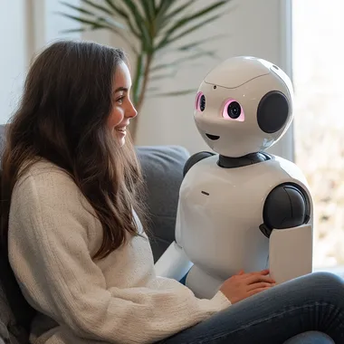 15 year old talking with her new friend AI robot, sony fx30