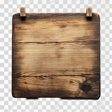 blank wooden sign, white background