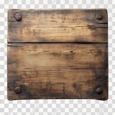 blank wooden sign, white background