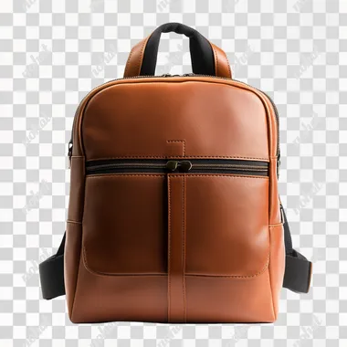 brown classic backpack, modern design, from a well-known company, subject photography , white background, isolate