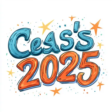 Retro-style Class of 2025 vector text with bold, colorful lettering and stars, white background   jbm4eaj
