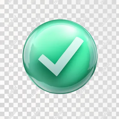 which checkmark inside of a green circle, circle background has slight gradient