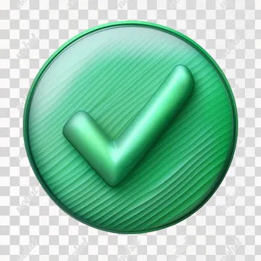 which checkmark inside of a green circle, circle background has slight gradient