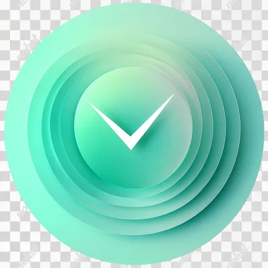 which checkmark inside of a green circle, circle background has slight gradient