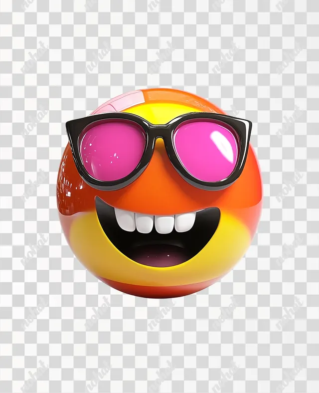 PNG Playful Vintage 8-Ball Character with Sunglasses