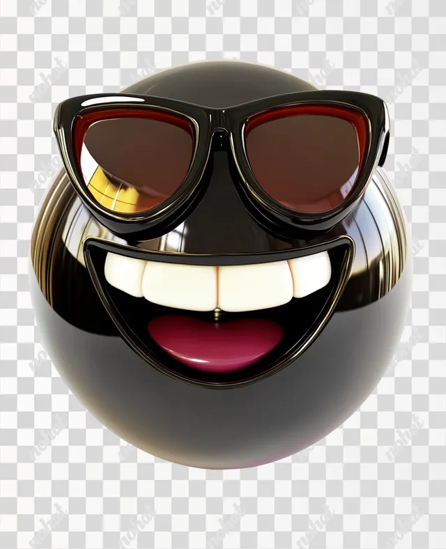 PNG Vibrant 8-Ball Mascot with Retro Glasses