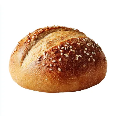 profile front view, kaiserbroetchen, one german bread roll, food photography, isolated, white background