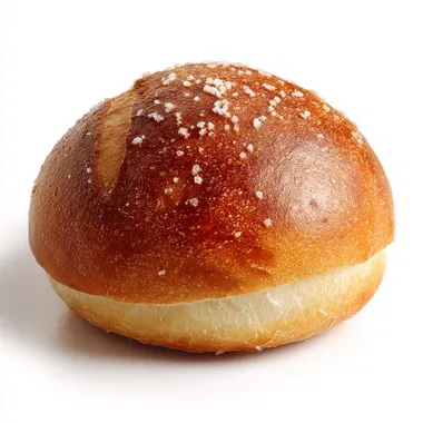 profile front view, kaiserbroetchen, one german bread roll, food photography, isolated, white background