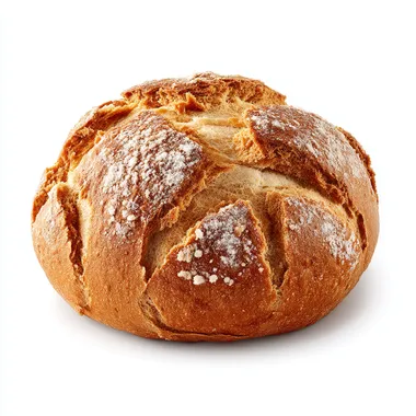 profile front view, kaiserbroetchen, one german bread roll, food photography, isolated, white background