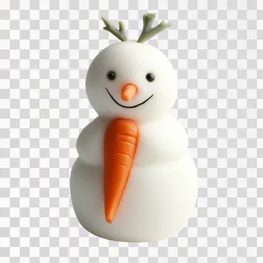 New Year's simple snowman made by using the mold to cut the carrot, white background