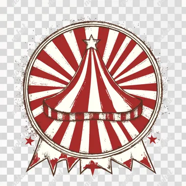 blank decorative lettering band or tape for vintage circus poster, no lettering on it, white solid backround, red ang greyish color palette, high resolution vector illustration, digital art style