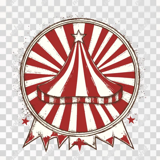 a circus tent with a ribbon around it