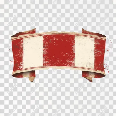 blank decorative lettering band or tape for vintage circus poster, no lettering on it, white solid backround, red ang greyish color palette, high resolution vector illustration, digital art style