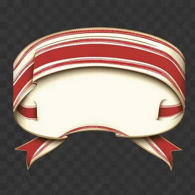 blank decorative lettering band or tape for vintage circus poster, no lettering on it, white solid backround, red ang greyish color palette, high resolution vector illustration, digital art style