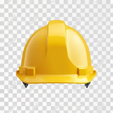 yellow construction helmet, white background, flat design illustration, no shadows, front view