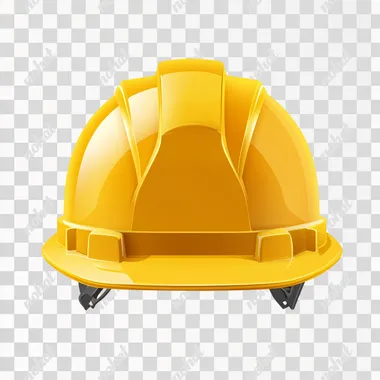 yellow construction helmet, white background, flat design illustration, no shadows, front view