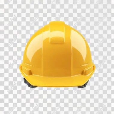 yellow construction helmet, white background, flat design illustration, no shadows, front view