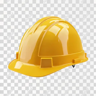 yellow construction helmet, white background, flat design illustration, no shadows, front view