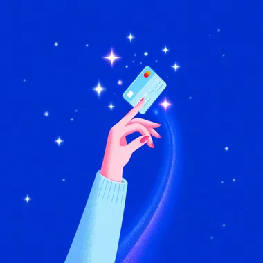 an illustration of a hand holding a credit card rofile z6vhc8n