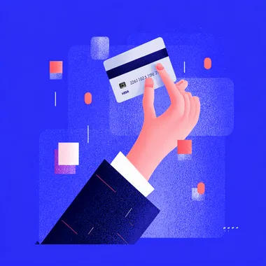 an illustration of a hand holding a credit card rofile z6vhc8n