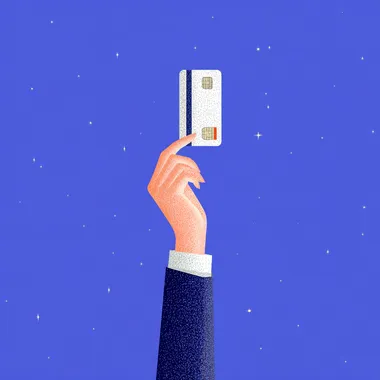 an illustration of a hand holding a credit card rofile z6vhc8n