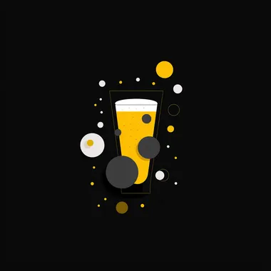 cover for beer restaurant menu, minimalistic, modern, black background, adding yellow and white colors