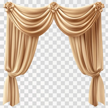 curtain & drapes icon with white background in clay style