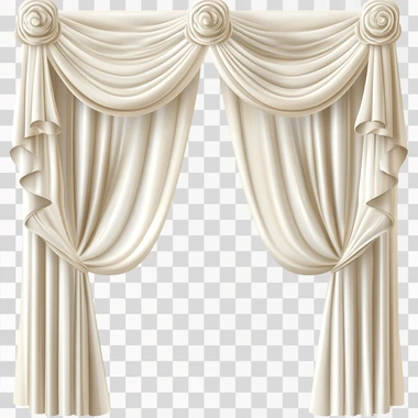 curtain & drapes icon with white background in clay style