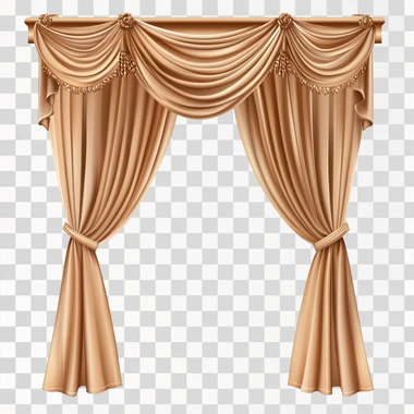 curtain & drapes icon with white background in clay style