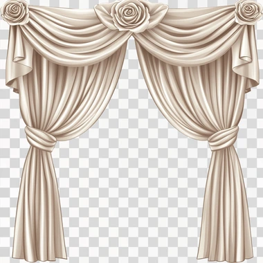 curtain & drapes icon with white background in clay style