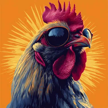 stylish chicken for t-shirt print --s 650