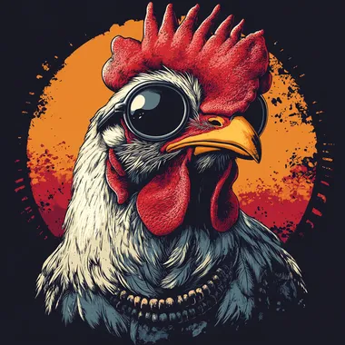 stylish chicken for t-shirt print --s 650