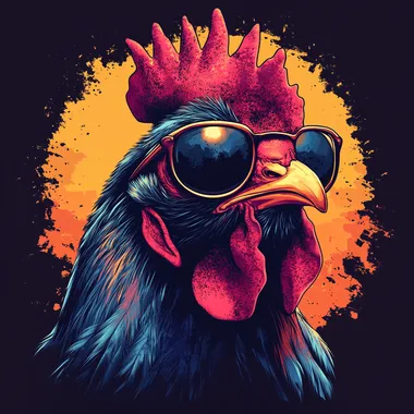 stylish chicken for t-shirt print --s 650